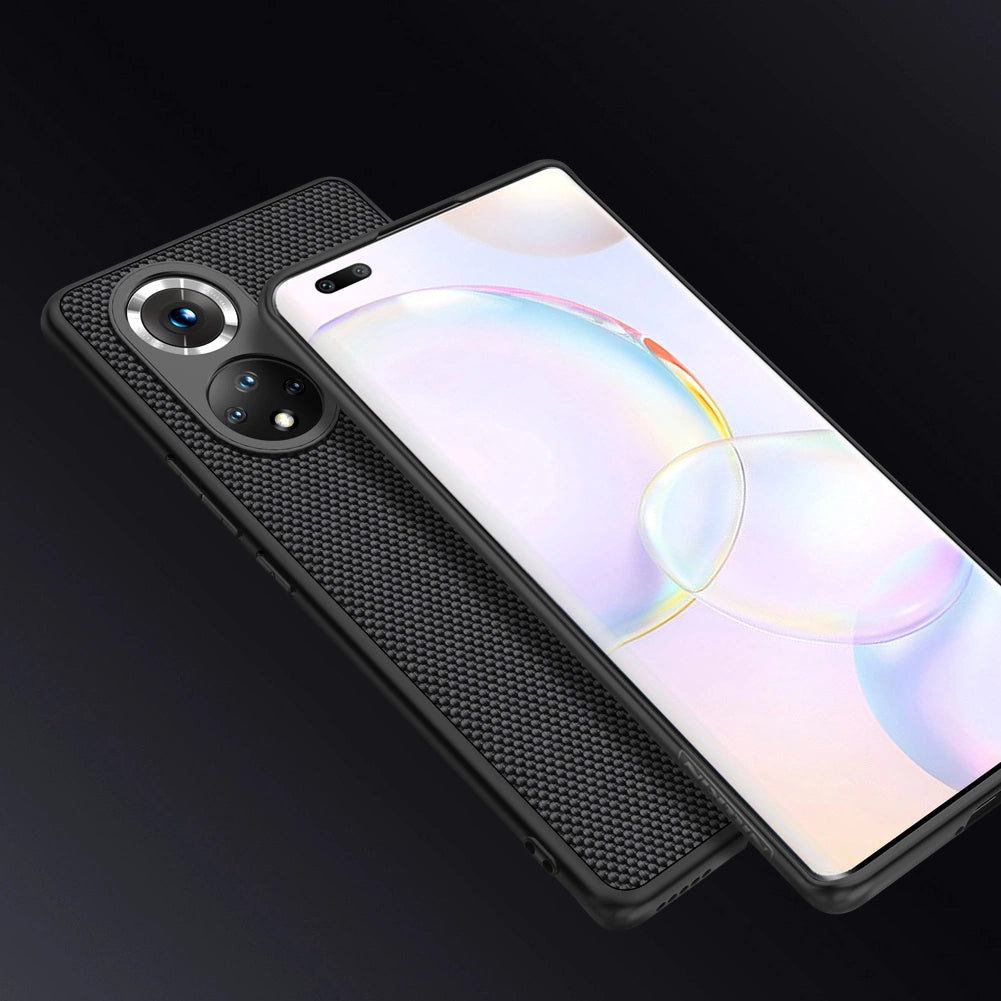 Nillkin Textured Case holdbar forstærket etui med gel ramme og nylon bagsiden til Honor 50 Pro sort