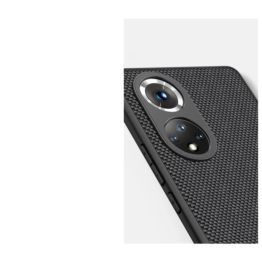 Nillkin Textured Case holdbar forstærket etui med gel ramme og nylon bagsiden til Honor 50 Pro sort