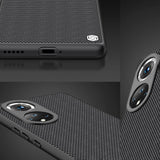 Nillkin Textured Case holdbar forstærket etui med gel ramme og nylon bagsiden til Honor 50 Pro sort