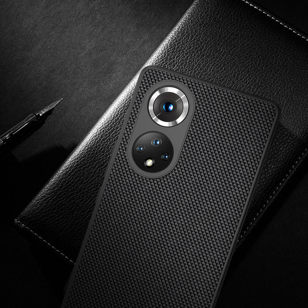 Nillkin Textured Case holdbar forstærket etui med gel ramme og nylon bagsiden til Honor 50 Pro sort
