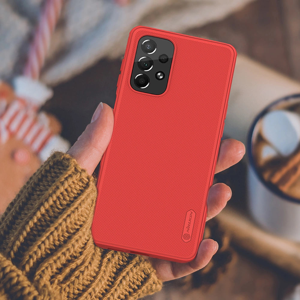 Nillkin Super Frosted Shield Pro holdbar forside til Samsung Galaxy A73 rød