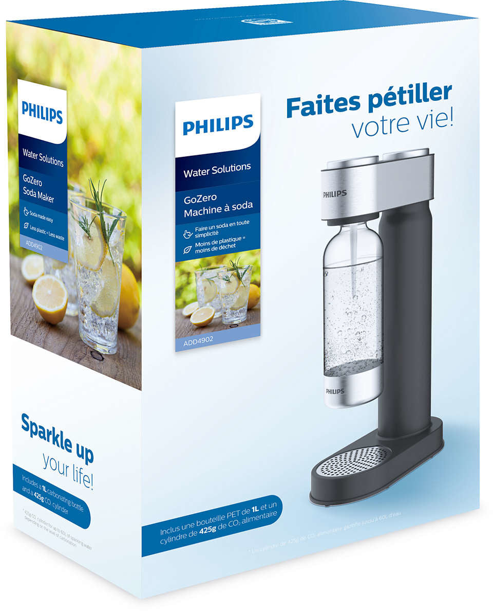 Philips GoZero ADD4902BK Sodavandsmaskine Matsort