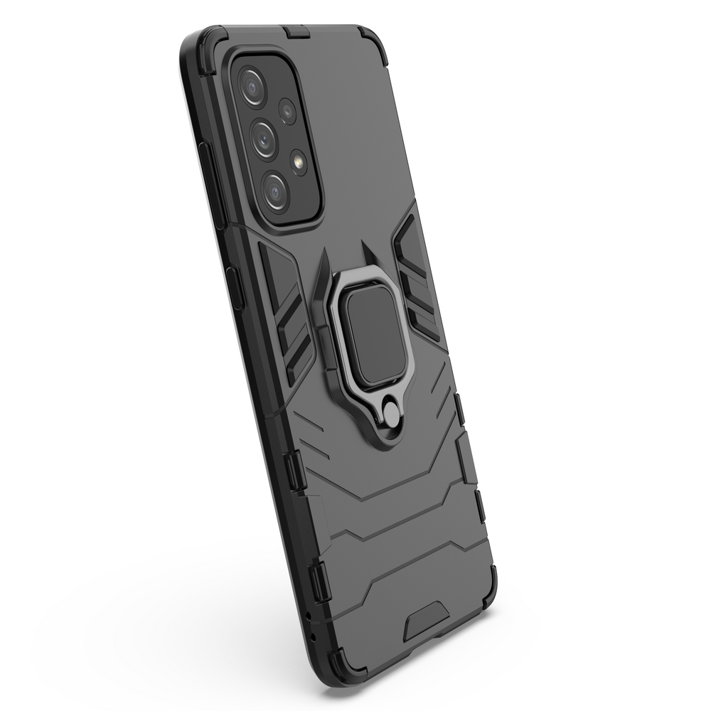 Ring Armor robust hybrid cover + magnetisk holder til Samsung Galaxy A73 sort