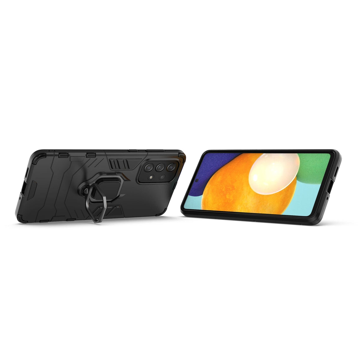 Ring Armor robust hybrid case cover + magnetisk holder til Samsung Galaxy A73 sort