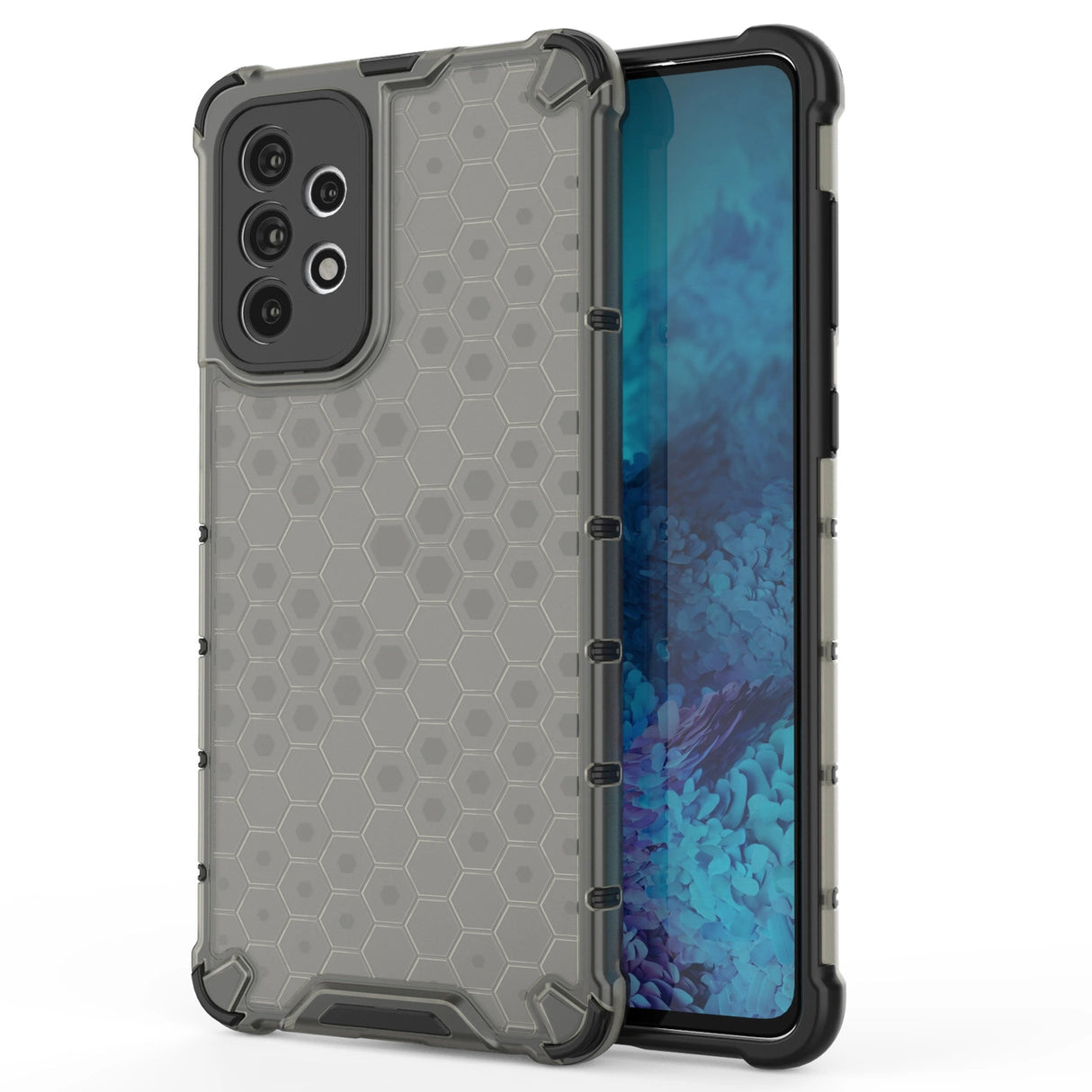 Honeycomb case pansret cover med en gel ramme til Samsung Galaxy A73 sort