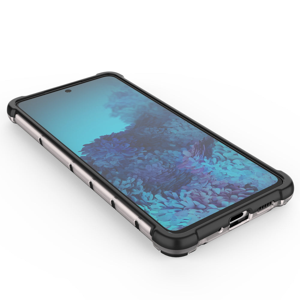 Honeycomb case pansret cover med en gel ramme til Samsung Galaxy A73 sort