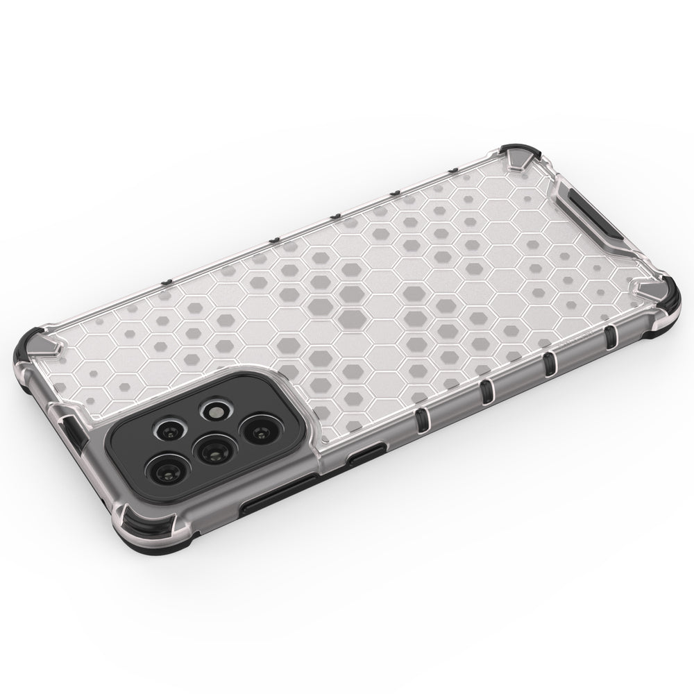 Honeycomb case pansret cover med en gel ramme til Samsung Galaxy A73 sort