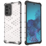 Honeycomb case pansret cover med en gel ramme til Samsung Galaxy A73 blå