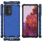 Honeycomb case pansret cover med en gel ramme til Samsung Galaxy A73 blå