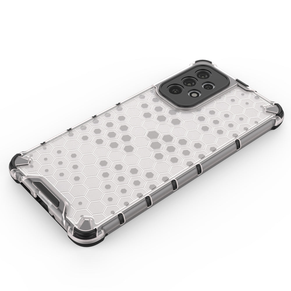 Honeycomb case pansret cover med en gel ramme til Samsung Galaxy A73 blå