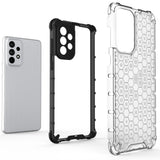 Honeycomb case pansret cover med en gel ramme til Samsung Galaxy A73 blå