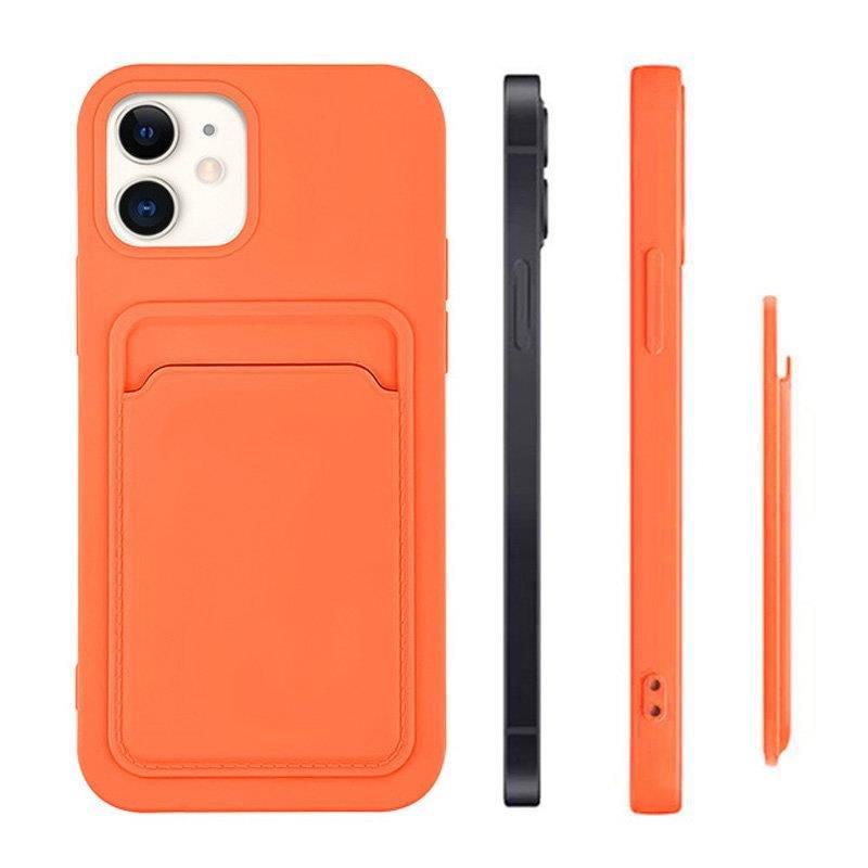 Card Case Silicone Wallet Case med kortlås Dokumenter til Samsung Galaxy A73 hvid