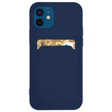 Card Case Silicone Case Wallet med kort lomme dokumenter til Samsung Galaxy S22 + (S22 Plus) Navy Blue