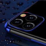 Clear case Farve TPU gel cover med en metallisk ramme til Samsung Galaxy A13 5G blå