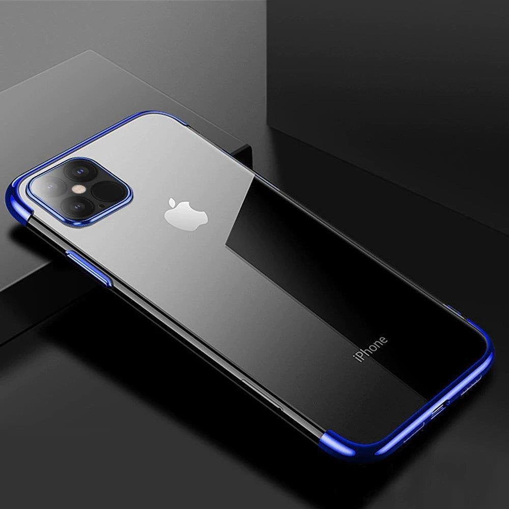 Clear case Farve Gel TPU cover med en metallisk ramme til Samsung Galaxy A33 5G blå