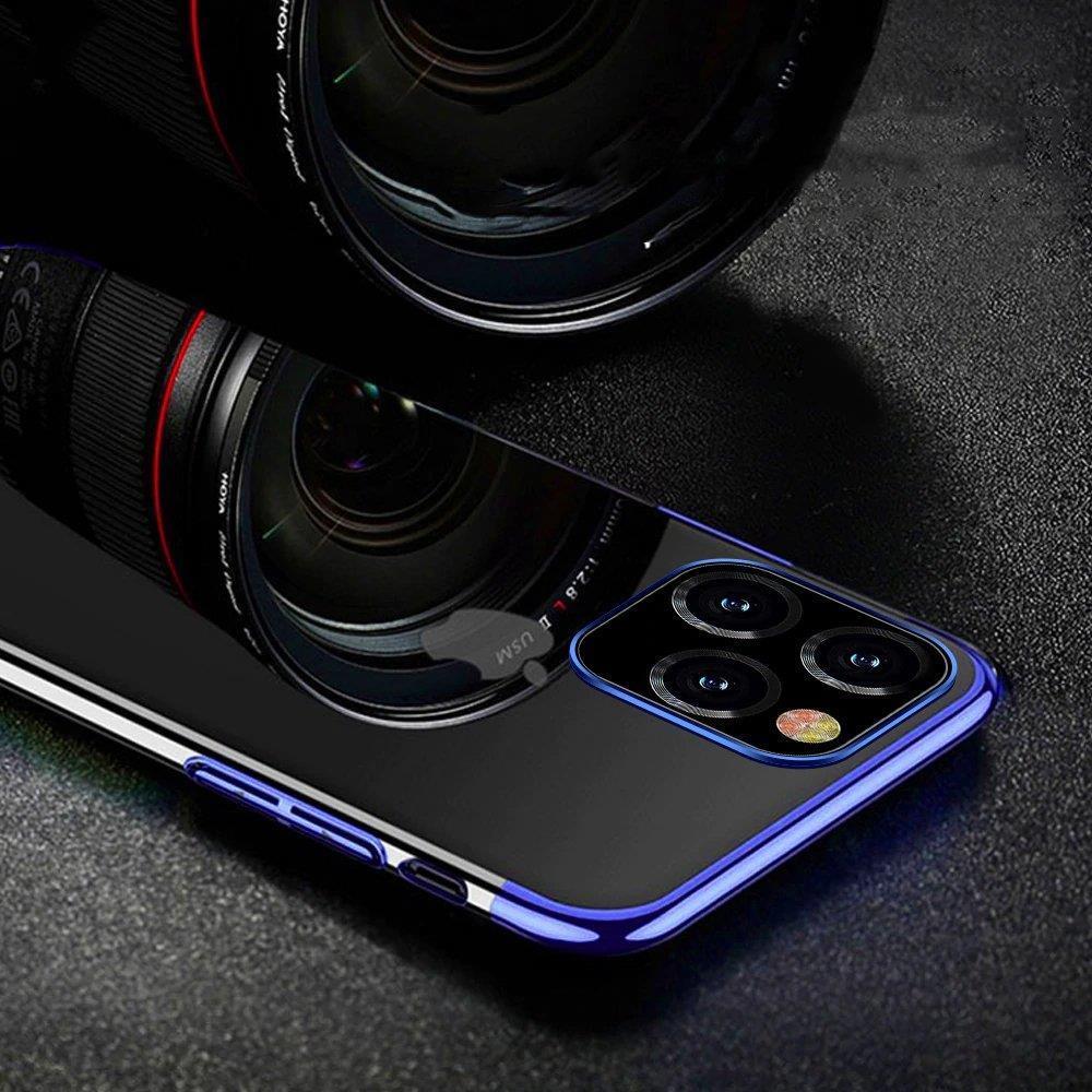 Clear Color case TPU gel cover med metalramme til Samsung Galaxy S22 + (S22 Plus) sort