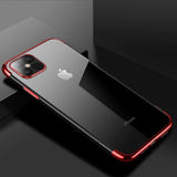 Clear case Farve TPU gel cover med metalramme til Samsung Galaxy S22 + (S22 Plus) rød