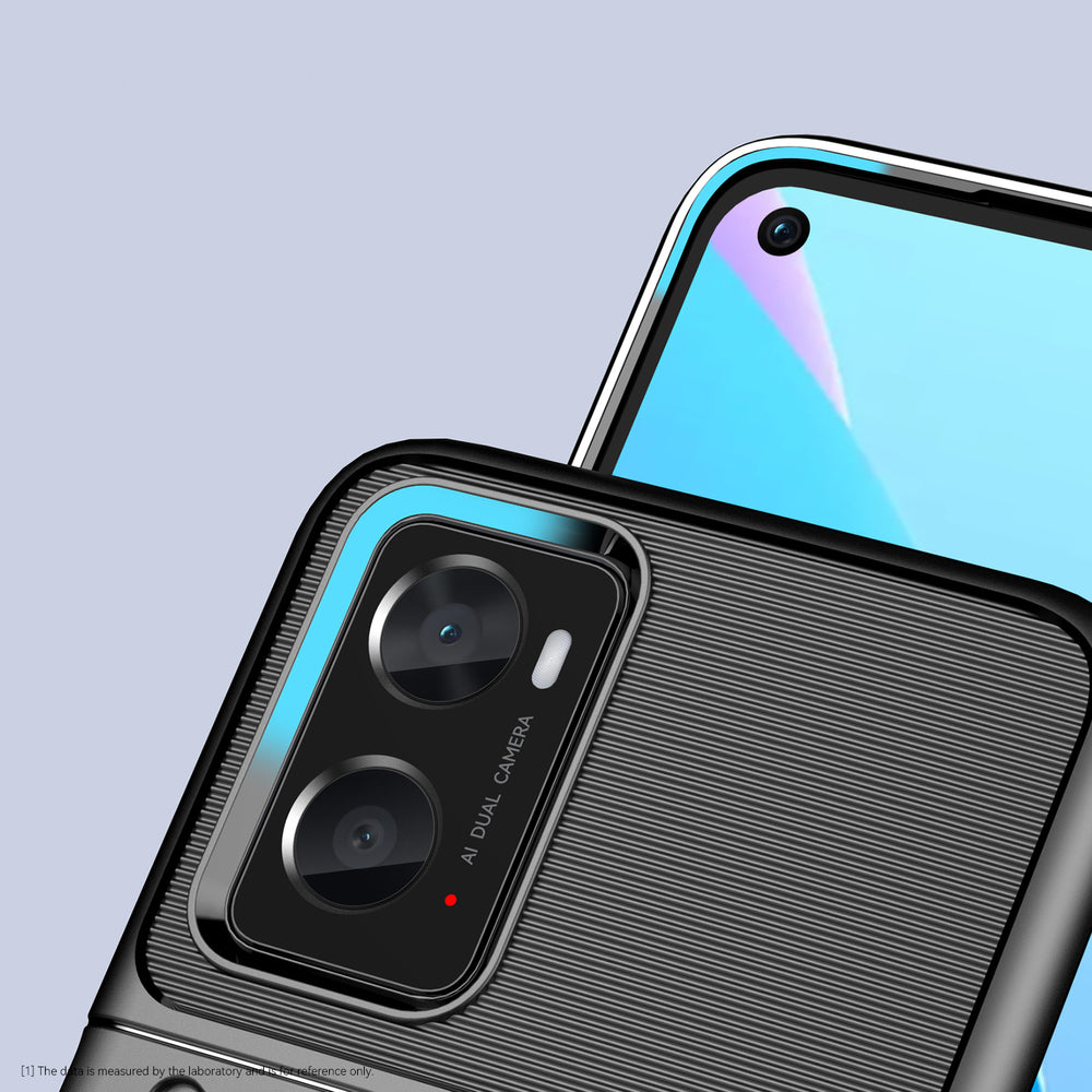 Thunder Case fleksible pansrede cover til Oppo A76 / Oppo A36 / Realme 9i sort