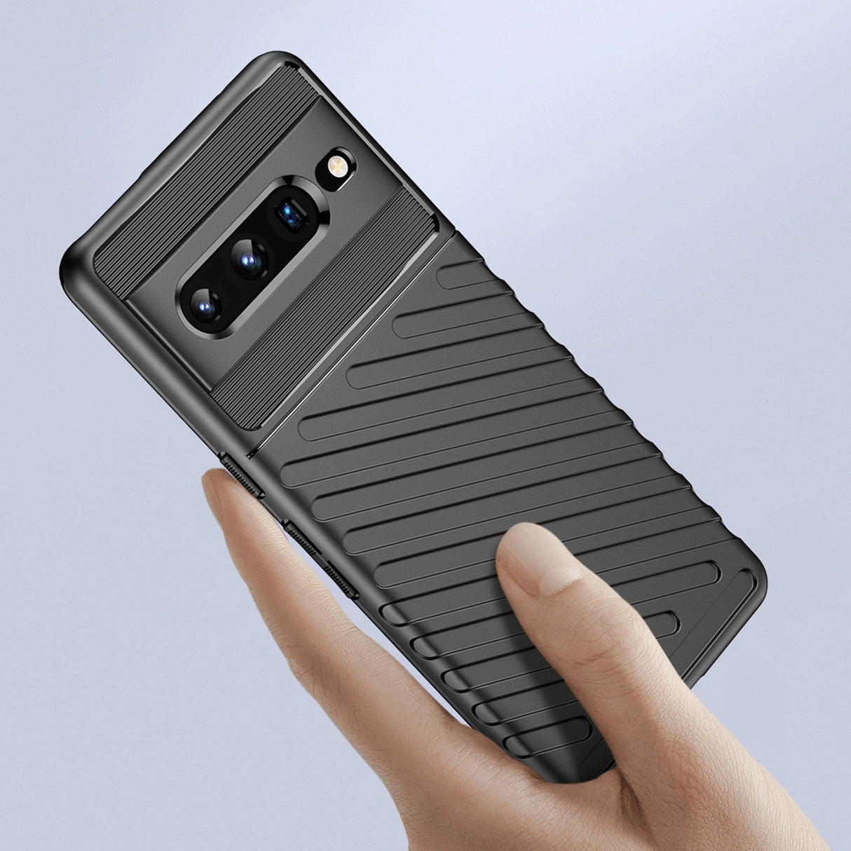 Thunder Case fleksibelt pansret cover til Google Pixel 7 Pro sort