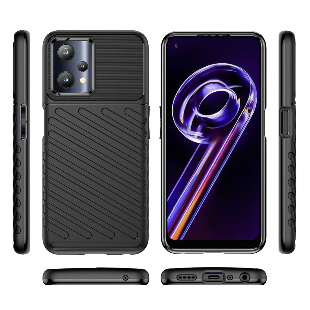 Thunder Case fleksible pansrede dække Realme 9 Pro sort