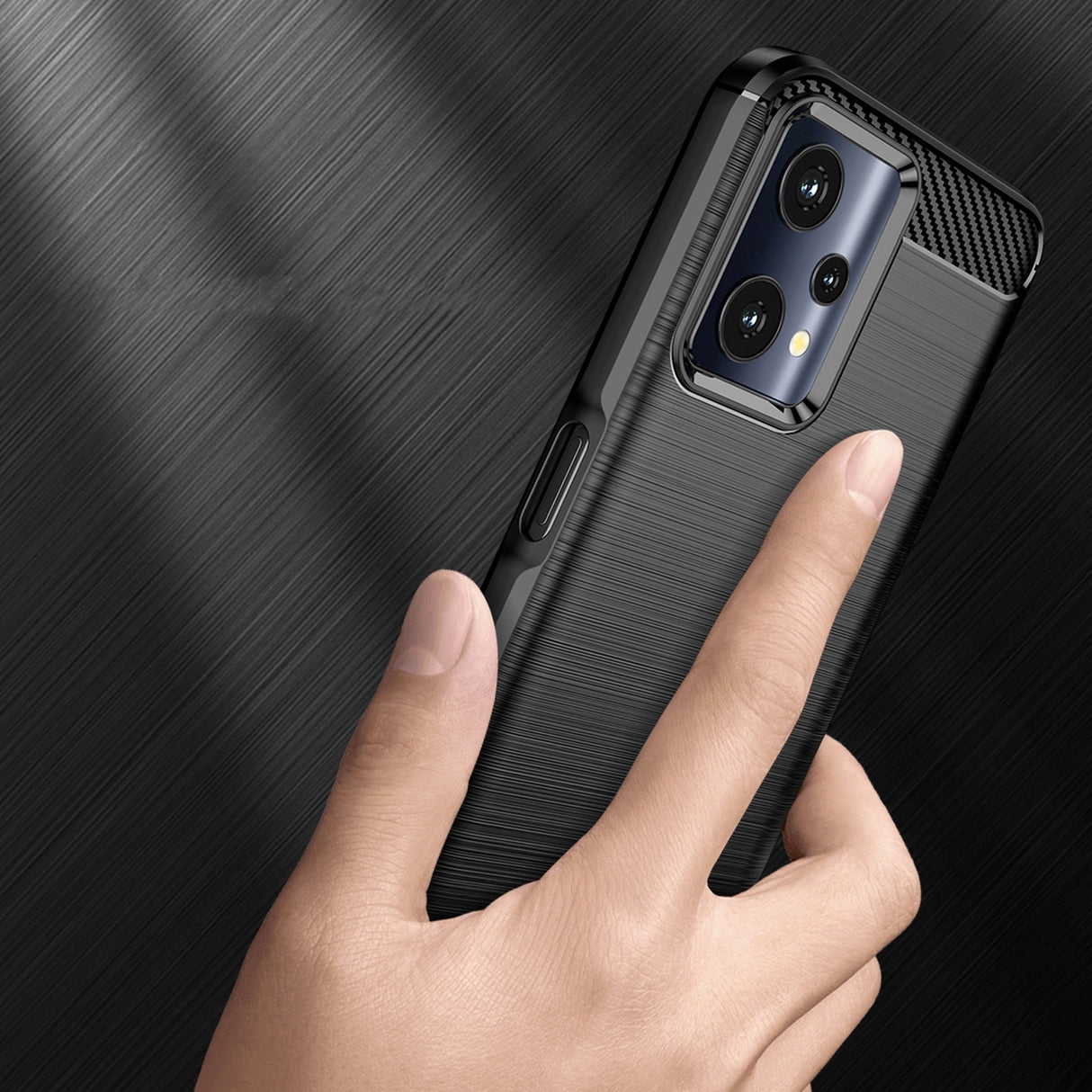 Carbon Case Fleksibel Cover Realme 9 Pro sort
