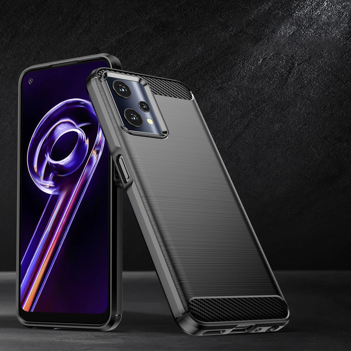 Carbon Case Fleksibel Cover Realme 9 Pro sort