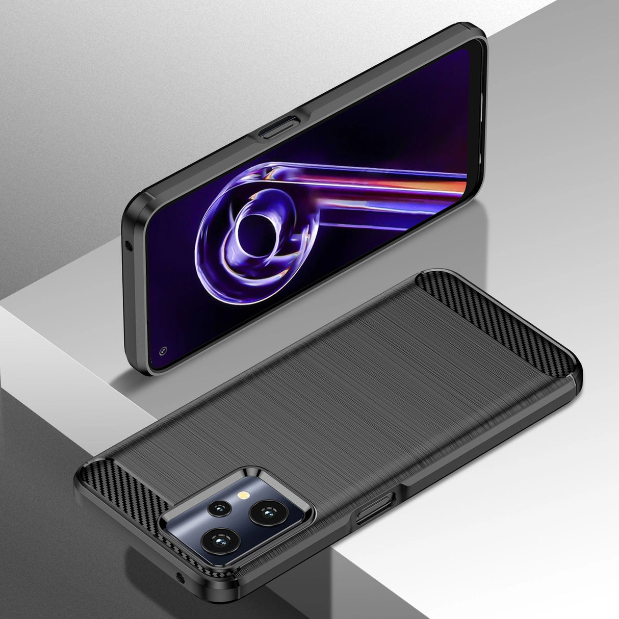 Carbon Case Fleksibel Cover Realme 9 Pro sort
