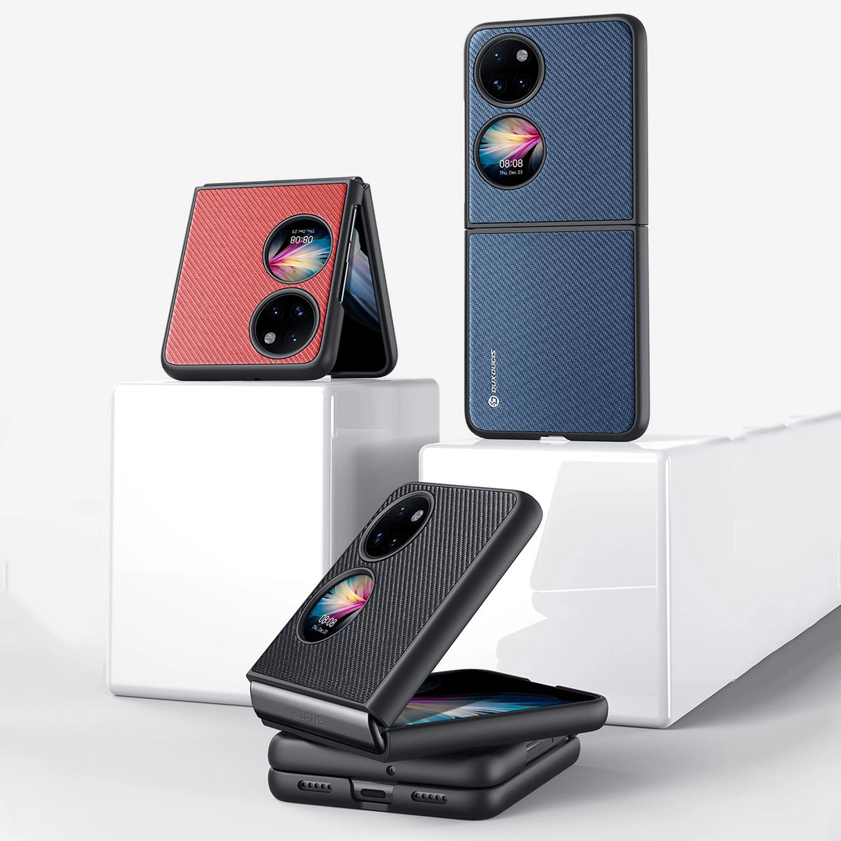 Dux Ducis Fino case er lavet af nylon materiale Huawei P50 Pocket blå