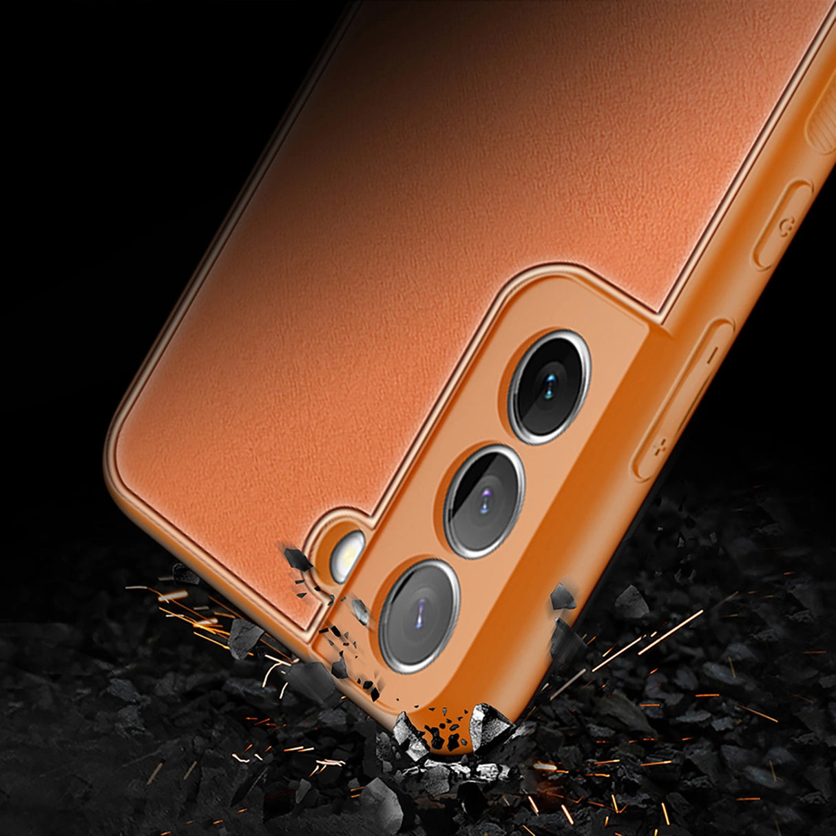 Dux Ducis Yolo elegant cover lavet af økologisk læder til Samsung Galaxy S22 + (S22 Plus) orange