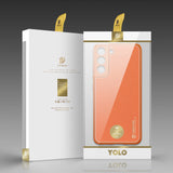 Dux Ducis Yolo elegant cover lavet af økologisk læder til Samsung Galaxy S22 + (S22 Plus) orange