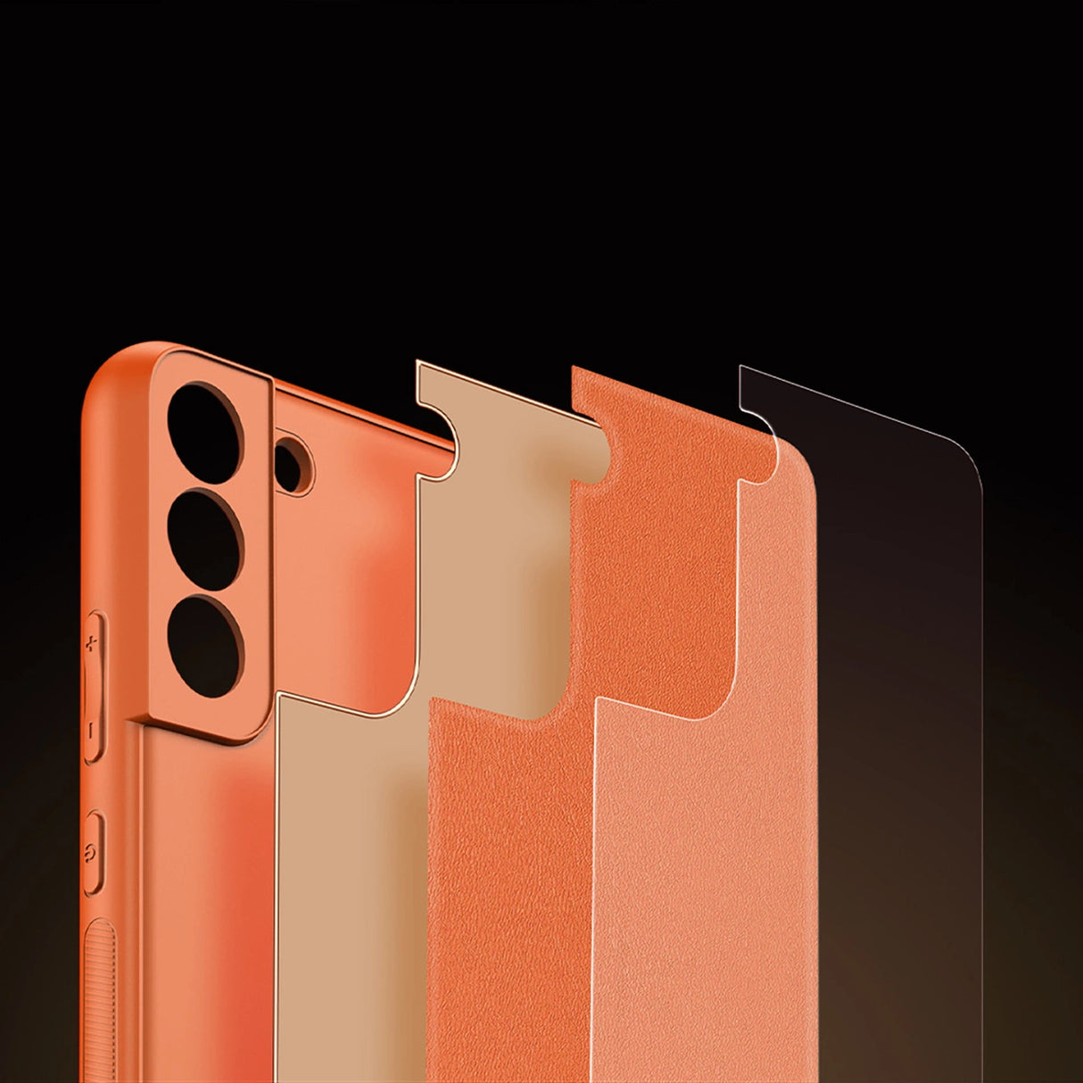 Dux Ducis Yolo elegant cover lavet af økologisk læder til Samsung Galaxy S22 + (S22 Plus) orange
