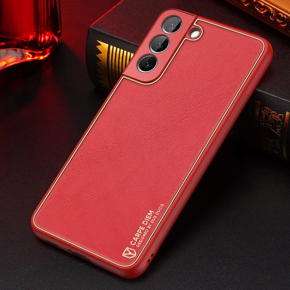 Dux Ducis Yolo elegant cover lavet af økologisk læder til Samsung Galaxy S22 + (S22 Plus) rød