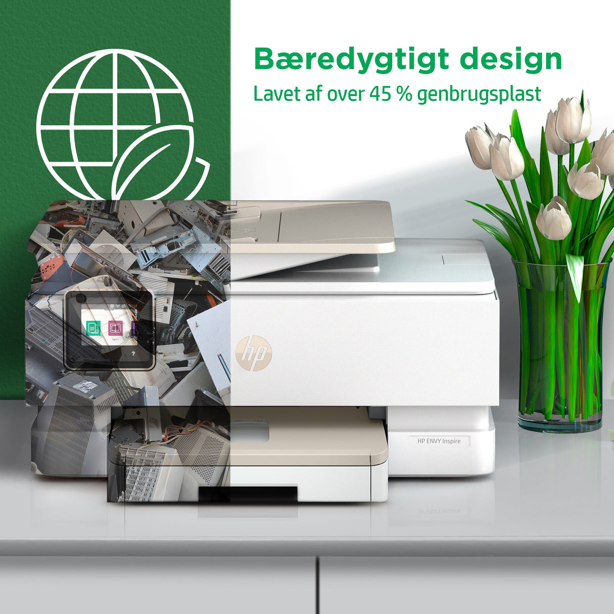 HP ENVY Inspire 7920e Trådløst All-in-One Farve Printer, Instant Ink; Kopimaskine, scanner