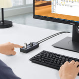 Ugreen multifunktionelle HUB 7in1 USB Type C - 7x USB Type A 3.0 PD DC 12V grå (CM481)