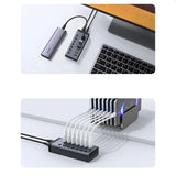 Ugreen multifunktionelle HUB 7in1 USB Type C - 7x USB Type A 3.0 PD DC 12V grå (CM481)