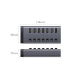 Ugreen multifunktionelle HUB 7in1 USB Type C - 7x USB Type A 3.0 PD DC 12V grå (CM481)