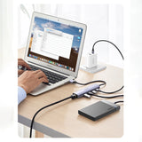 Ugreen multifunktionsadapter HUB USB 3.0 - 3 x USB / Ethernet RJ-45 / USB Type C PD grå (CM475)