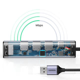 Ugreen multifunktionsadapter HUB USB 3.0 - 3 x USB / Ethernet RJ-45 / USB Type C PD grå (CM475)