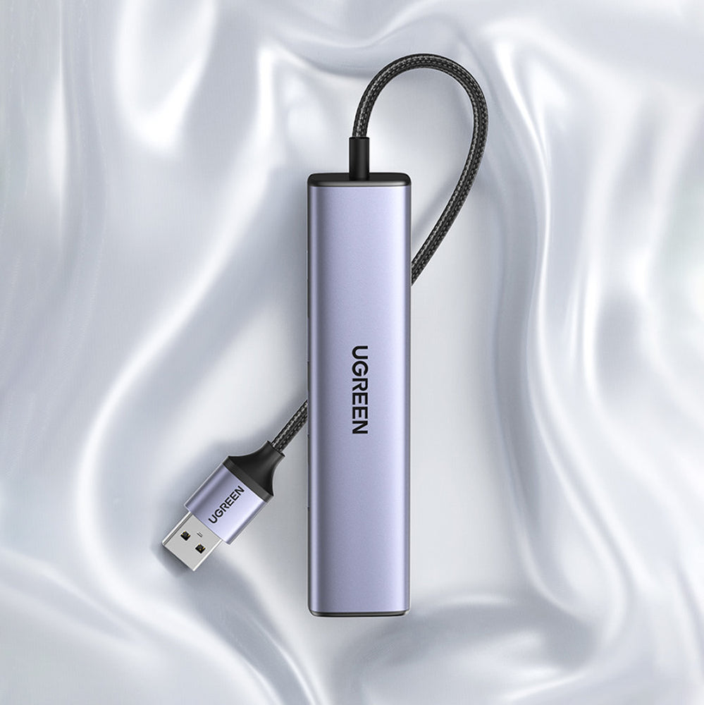 Ugreen multifunktionsadapter HUB USB 3.0 - 3 x USB / Ethernet RJ-45 / USB Type C PD grå (CM475)