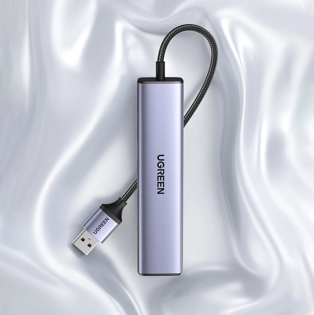 Ugreen multifunktionsadapter HUB USB 3.0 - 3 x USB / Ethernet RJ-45 / USB Type C PD grå (CM475)