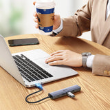 Ugreen multifunktionsadapter HUB USB 3.0 - 3 x USB / Ethernet RJ-45 / USB Type C PD grå (CM475)