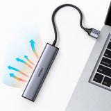 Ugreen multifunktionsadapter HUB USB 3.0 - 3 x USB / Ethernet RJ-45 / USB Type C PD grå (CM475)