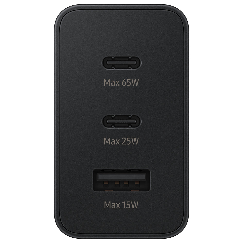 Samsung charger 2x USB Type C / USB PPS, Power Delivery PD 65W, QC 3.0, AFC, FCP black (EP-T6530NBEGEU)