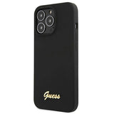 Guess GUHMP13LLSLMGBK iPhone 13 Pro / 13 6.1" sort/sort hardcase Silicone Script Gold Logo MagSafe