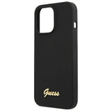 Guess GUHMP13LLSLMGBK iPhone 13 Pro / 13 6.1" sort/sort hardcase Silicone Script Gold Logo MagSafe