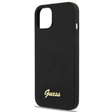 Guess GUHMP13MLSLMGBK iPhone 13 6.1" sort/sort hardcase Silicone Script Gold Logo Magsafe