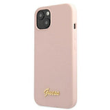 Guess GUHMP13MLSLMGLP iPhone 13 6.1" lyserød/lyserød hardcase Silicone Script Gold Logo Magsafe