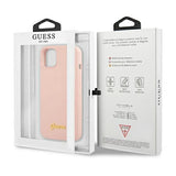 Guess GUHMP13MLSLMGLP iPhone 13 6.1" lyserød/lyserød hardcase Silicone Script Gold Logo Magsafe