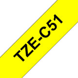 Brother TZE-C51 etiketbånd Sort på fluorescerende gul