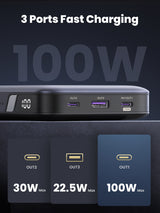 Ugreen 25188 powerbank 20000 mAh Grå